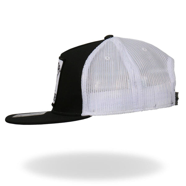 Hot Leathers GSH2007 Support Your Local Bartender Black and White Snapback Ball Cap