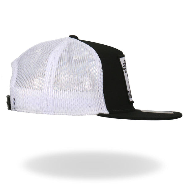 Hot Leathers GSH2007 Support Your Local Bartender Black and White Snapback Ball Cap