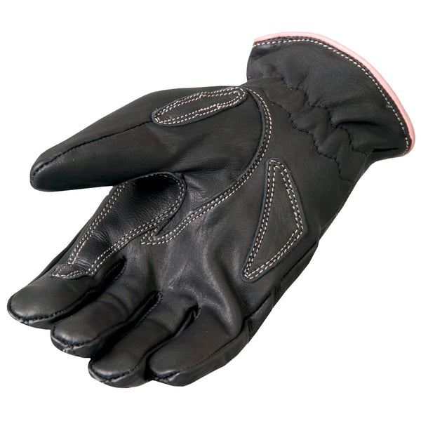 Hot Leathers GVL1009 Ladies Driving Gloves with Pink Piping