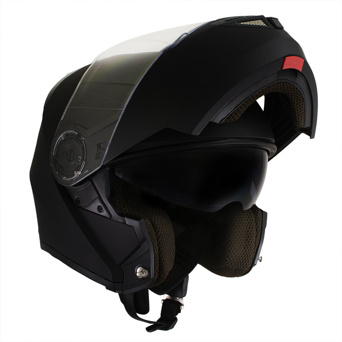 Milwaukee Helmets H7010 Flat Gray 'Mayday' Modular Motorcycle Helmet –
