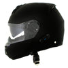 Milwaukee Helmets H7005 Flat Black 'Mayday' Modular Motorcycle Helmet w/ Intercom - Built-in Speaker and Microphone for Men / Women