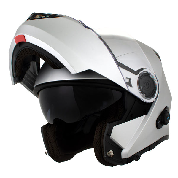 Milwaukee Helmets H7010 Flat Gray 'Mayday' Modular Motorcycle Helmet –