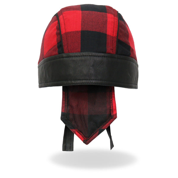 Hot Leathers HWH1108 Red Buffalo Plaid Headwrap