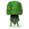Hot Leathers HWH1116 Green Paisley Headwrap