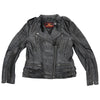 Hot Leathers JKL1030 Ladies Lightweight Black Leather Jacket with Side Buckles
