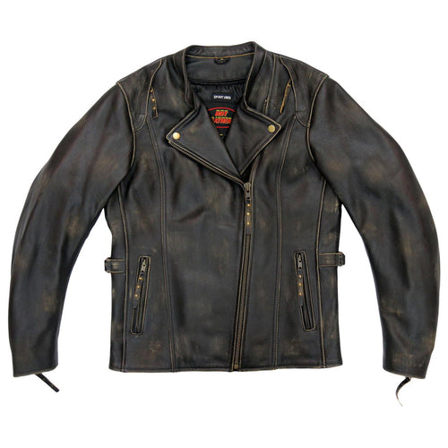 Hot Leathers JKL1031 Ladies Vented Distressed Brown Leather Jacket