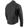 Milwaukee Leather LKM1710 Men's Black Classic Scooter Style Leather Motorcycle Jacket w/ Removable Thermal Liner
