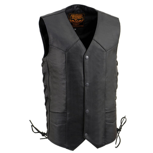 Milwaukee Leather LKY3860 Youth Size Black Leather Side Lace Biker Vest