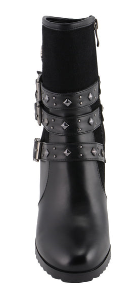 Milwaukee Leather MBL9433 Women's Black Triple Strap Riding Boot with