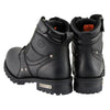 Milwaukee Leather MBM9050W Men's Wide Width Black 6-inch Lace-Up Boots with Zipper Closure