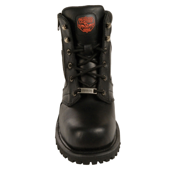 Milwaukee Leather MBM9050 Mens Wide Width Black 6 inch Lace-Up Boots