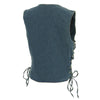 Milwaukee Leather MDL4001 Women's Blue Side Lace 4 Snap Front Denim Vest