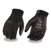 Xelement XG7517 Men's 'Flex Knuckles' Black Leather and Mesh Perforated Gloves