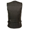 Milwaukee Leather ML1296 Womens Black Leather Vest with Reflective