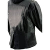 Milwaukee Leather ML2066 Women's 3/4 Black Leather Hoodie Jacket with Reflective Tribal Design