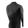 Milwaukee Leather MLL2502 Women's 'Laser Cut' Distressed Black and Grey Scuba Style Racer Jacket