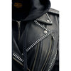 Milwaukee Leather MLL2503 Women's Black 'Bedazzled' Leather Moto Jacket with Hoodie