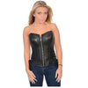 Milwaukee Leather MLL4586 Women's Black Lambskin Leather Zippered Corset with Side Laces