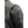 Milwaukee Leather MLM1501 Men's Black 'Cool-Tec' Leather Crossover Scooter Jacket with Reflective Skulls