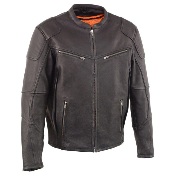 Milwaukee Leather MLM1502 Men's Black Vented Scooter Leather Jacket