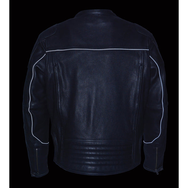 Milwaukee Leather MLM1502 Men's Black Vented Scooter Leather Jacket