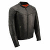 Milwaukee Leather MLM1502 Men's Black 'Cool-Tec' Vented Leather Scooter Jacket