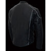 Milwaukee Leather MLM1505 Men's 'Assault Racer' Black Leather Jacket with Triple Side Straps