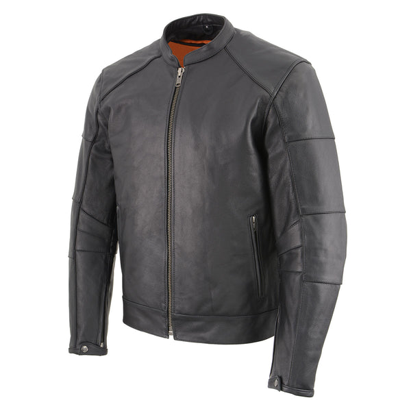 Milwaukee Leather MLM1507 Men's Black ‘Super-Clean’ Sport Style Biker Jacket