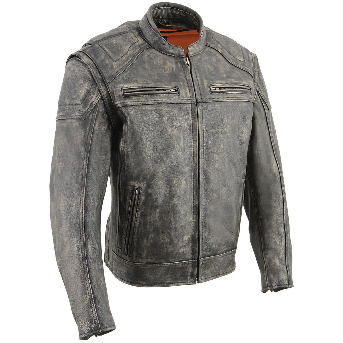 Leather Jacket (MLM1552) - Men's Lightweight Scooter Jacket w/ Full Sl – OK  Boot Corral Ltd.