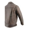 Milwaukee Leather MLM1522 Men's ‘Vented’ Retro Brown Leather Motorcycle Jacket
