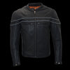 Milwaukee Leather MLM1525 Men's ‘Crossover’ Black Leather Lightweight MC Jacket