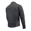 Milwaukee Leather MLM1536 Mens Vintage Distressed Grey Leather Scooter Style Motorcycle Jacket - Reflective Piping
