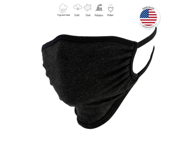Xelement XS8003 (Multi-Pack) 'Black and Grey' USA Made 100 % Cotton Protective Face Mask with Optional Filter Pocket