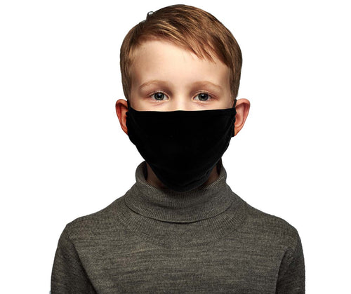 Milwaukee Leather (Multi-Pack) MP7925FM Kids 'Solid Black' 100 % Cotton Protective Face Mask with Optional Filter Pocket