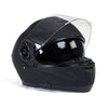 Milwaukee Helmets MPH9814DOT 'Breeze' Flat Black Advanced Motorcycle Modular Helmet for Men and Women Biker w/ Drop Down Visor