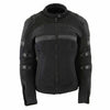Milwaukee Leather MPL2775 Black Armored Textile Motorcycle Jacket for Women - All Season Jacket w/ Removable Liner