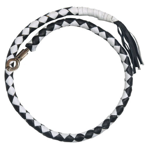 Hot Leathers MWH1103 ‘Get Back’ Genuine Black and White Leather Whip