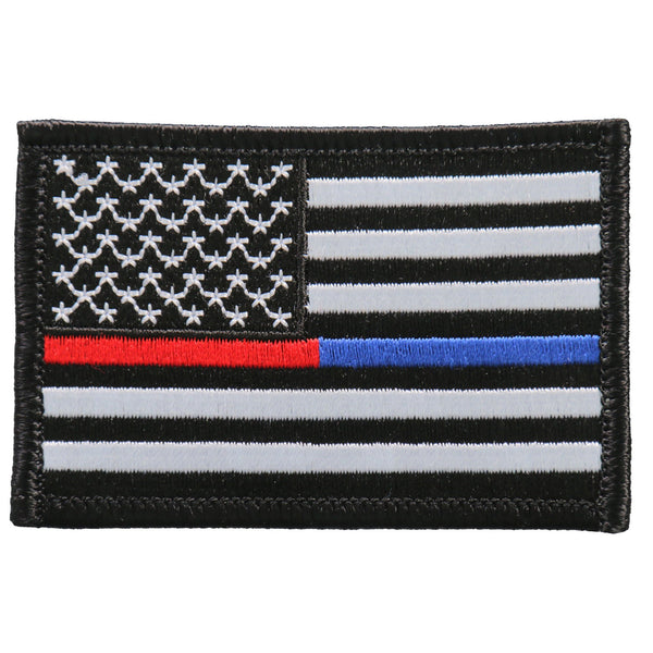 Hot Leathers PPF5113 3 Inch Thin Red Blue Line 3 Inch Patch