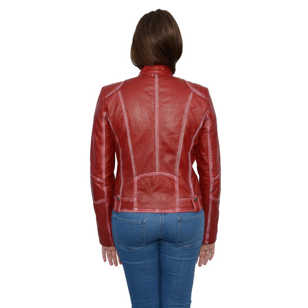 Milwaukee Leather SFL2830 Women's Red Scuba Style Sheepskin Fashion Leather Jacket