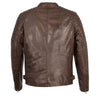 Milwaukee Leather SFM1840 Men's 'Quilted' Brown Leather Fashion Jacket with Snap Button Collar