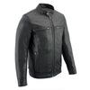 Milwaukee Leather SFM1866 Men's Classic Black Moto Leather Jacket with Zipper Front