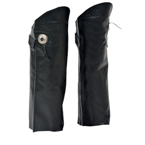 Milwaukee Leather SH1199 Women's Black Leather Short Chaps with Conchos