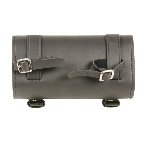 Milwaukee Leather SH49702 Black PVC ‘Double Buckle’ Studded Motorcycle Tool Bag