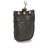 Milwaukee Leather SH509B Unisex Black Leather ‘Braided’ Belt Bag with Belt Clasp