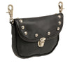 Milwaukee Leather SH52001 Leather Belt Bag with Studded Flap and Belt Clasps