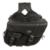 Milwaukee Leather SH665ZB Black Large Braided Zip Off PVC Throw Over Motorcycle Saddle Bag