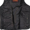 Hot Leathers VSL1013 Ladies Black Leather Side Lace Zip-Up Vest