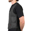 Hot Leathers VSM1015 Men's Black Heavyweight Leather Vest with Side Laces