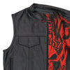 Hot Leathers VSM1055 Men’s Black 'Over The Top Skull' Conceal and Carry Leather Vest