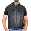 Hot Leathers VSM1050 Men’s Black 'Paisley Green' Conceal and Carry Leather Vest